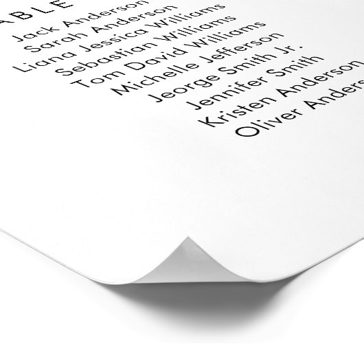 16 Tafels Vind uw Zitplaatskaart Poster (Hoek)