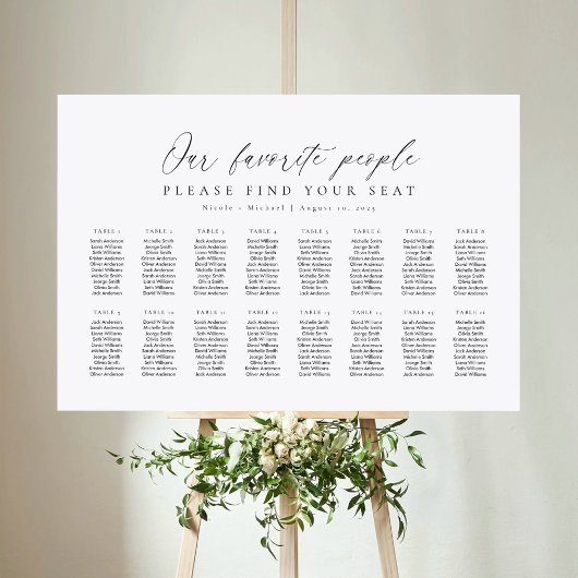 16 Tafels Zitplaatskaart Plan voor onze favoriete Poster