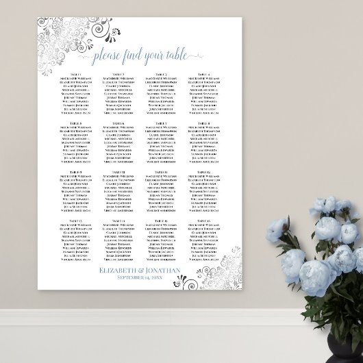 16 Tafelvriendelijk weddenschap Wit & Blauw Poster