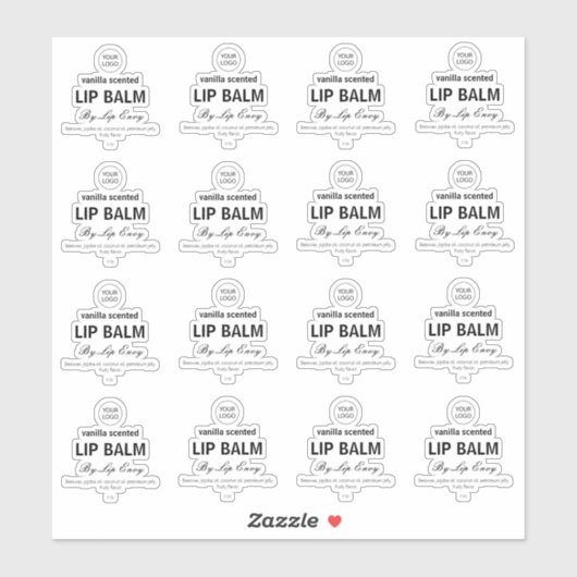 16 transparante lippenbalsem etiketten 1,9 duim el sticker (Vel)