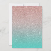 16 Tropisch anananas Roos Gold Glitter Kaart (Achterkant)