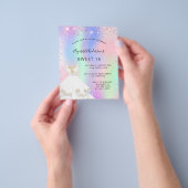 16 uitnodiging voor roze holografische kleding flyer (Hand)