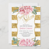16 Verjaardagsfeest - Sweet Sixteen Gold Glitter Kaart (Voorkant)