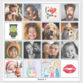 16 Vierkante Individuele Aangepaste Foto/Beeldcoll Sticker (Vel)