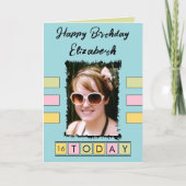 16 voeg vandaag foto leeftijdsnaam turkooise toe v kaart (Voorkant)