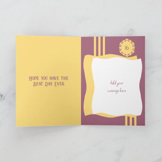 16 voeg vandaag foto toe met de naam gele paarse v kaart (Binnen)