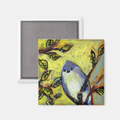 16 Vogels, nr. 12 - Vierkante magneet (Voorkant / Achterkant)