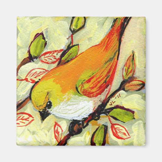 16 Vogels, nr. 4 - Vierkante magneet (Voorkant)