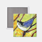 16 Vogels, nr. 6 - Vierkante magneet (Voorkant / Achterkant)