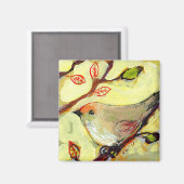 16 Vogels, nr. 8 - Vierkante magneet (Voorkant / Achterkant)