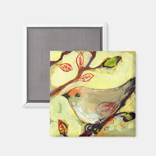 16 Vogels, nr. 8 - Vierkante magneet (Voorkant / Achterkant)