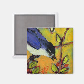 16 Vogels, nr. 9 - Vierkante magneet (Voorkant / Achterkant)