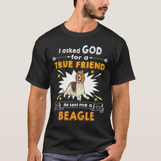 16 Vroeg God ware vriend een Beagle T-shirt (Voorkant)