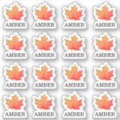 16 Waterbestendige Amber Maple Leaf Grading Labels (Voorkant)