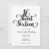 16 Witte en zwarte verjaardag Kaart (Voorkant)