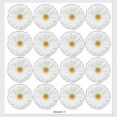 16 Witte Gerbera-Margriet Bloem Kiss-Cut Stickers (Vel)