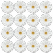 16 Witte Gerbera-Margriet Bloem Kiss-Cut Stickers (Voorkant)