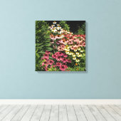 16"x16" Echinacea's Canvas Afdruk (Insitu (Houten vloer))