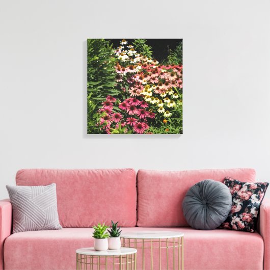 16"x16" Echinacea's Canvas Afdruk (Insitu (Woonkamer))