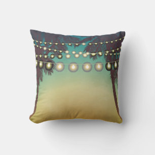 16 "x16" Sierkussen Beach Sunset Palm Trees Strin