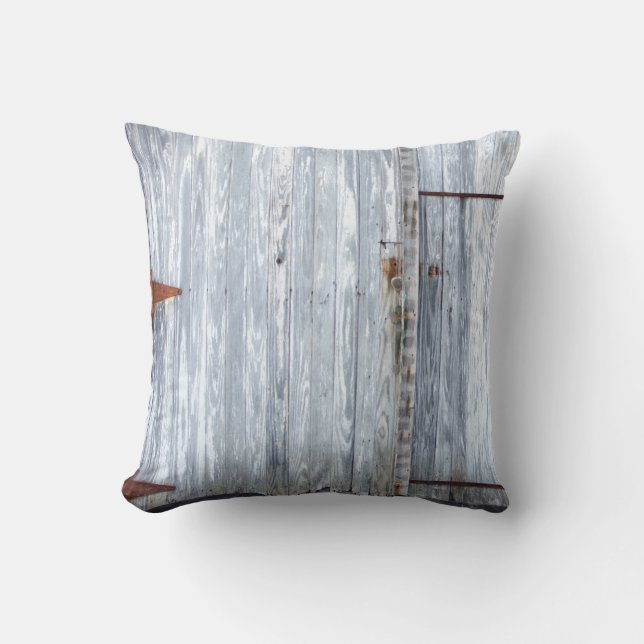 16 "x16" Sierkussen White Wash Wood Barn Door Cou (Voorkant)