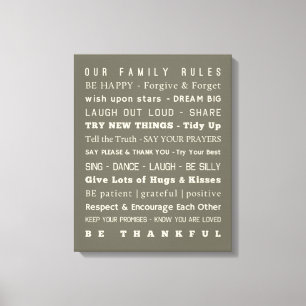 16 x 20-inch Family Rules Canvas Afdruk