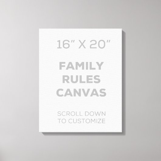 16 x 20-inch Family Rules Canvas Afdruk (Voorkant)