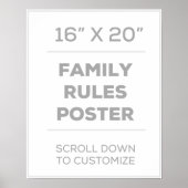 16 x 20-inch Poster gezinsregels (Voorkant)