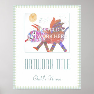 16 x 20-inch Poster met blauwe lijn $ 13,50