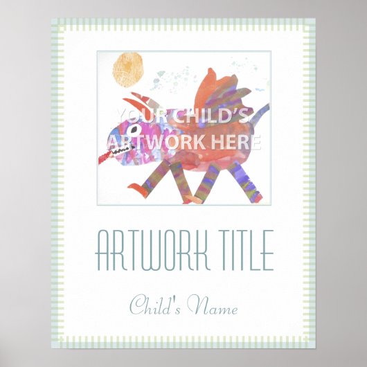 16 x 20-inch Poster met blauwe lijn $ 13,50 (Voorkant)