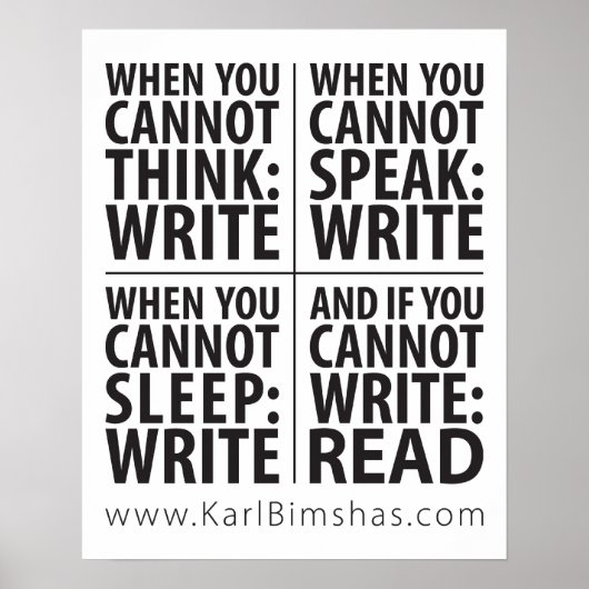 16 x 20 inch wanneer Poster schrijven (Voorkant)