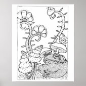 16 "x 20" Pad met fantasie bloemen kleuren Poster (Voorkant)