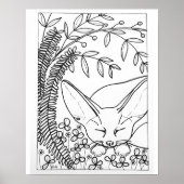 16 "x 20" Slapen Fennec Fox kleurstof Poster (Voorkant)