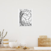 16"x 20" slapende fennekos kleurplaat poster (Keuken)