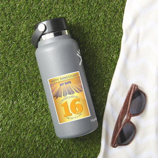 16 Year | Golden Ray 12 Step CUSTOM NAME Sticker (HydroFlask Insitu)