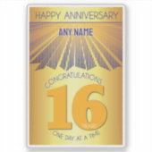 16 Year | Golden Ray 12 Step CUSTOM NAME Sticker (Voorkant)