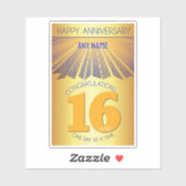 16 Year | Golden Ray 12 Step CUSTOM NAME Sticker (Vel)