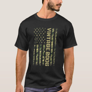 16 Year Old Vintage 2006 American Flag 16th Birth T-shirt