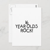 16 Year Olds Rock Briefkaart (Voorkant / Achterkant)
