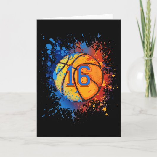 16 Years Old 16th Birthday Sketll Gift For Boys Pa Kaart (Voorkant)