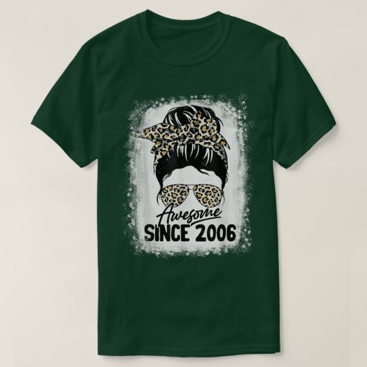 16 Years Old Awesome Since 2006 Leopard 16th Birth T-shirt (Design voorkant)