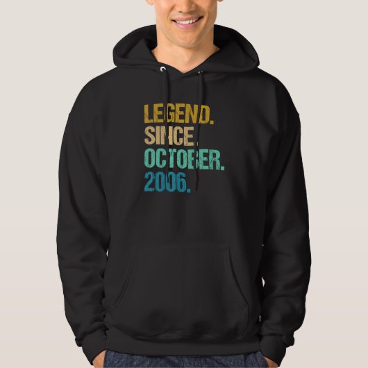 16 Years Old Legend Since October 2006 16th Birth Hoodie (Voorkant)
