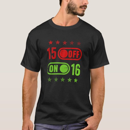 16 Years On Switch 16Th Birthday Funny Anniversary T-shirt (Voorkant)