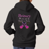 16 YR OLD PARTY GIRL GEPERSONALISEERDE HOODIE (Achterkant)
