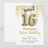 16 zestien gouden ballonmeisjes uitgenodigd voor h kaart (Voorkant / Achterkant)