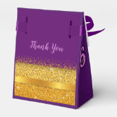 16 zestien paars met gouden boog Dank je Bedankdoosjes (Achterkant)