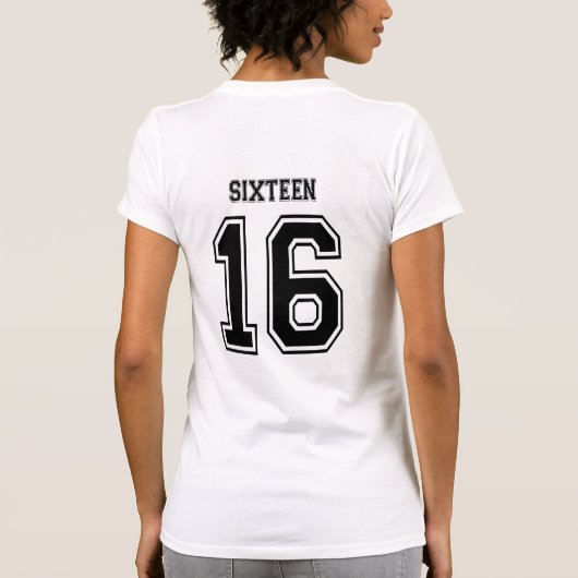 16 zestien varianten num t-shirt (Achterkant)