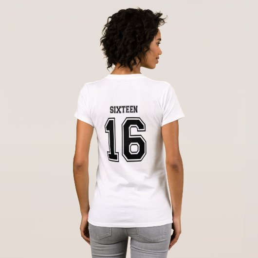 16 zestien varianten num t-shirt (Achterkant volledig)