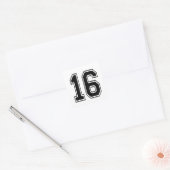 16 zestien varianten num vierkante sticker (Envelop)