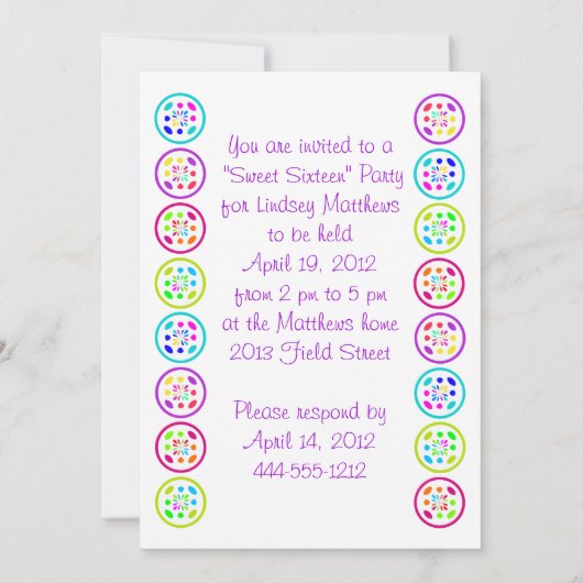 16 zestiende tropische kleuren fel kaart (Achterkant)